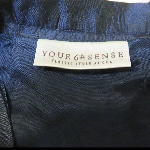 YOUR 6TH SENSE MAXI SKIRT  ** blue taffeta**SZ  12 - Picture 4 of 7